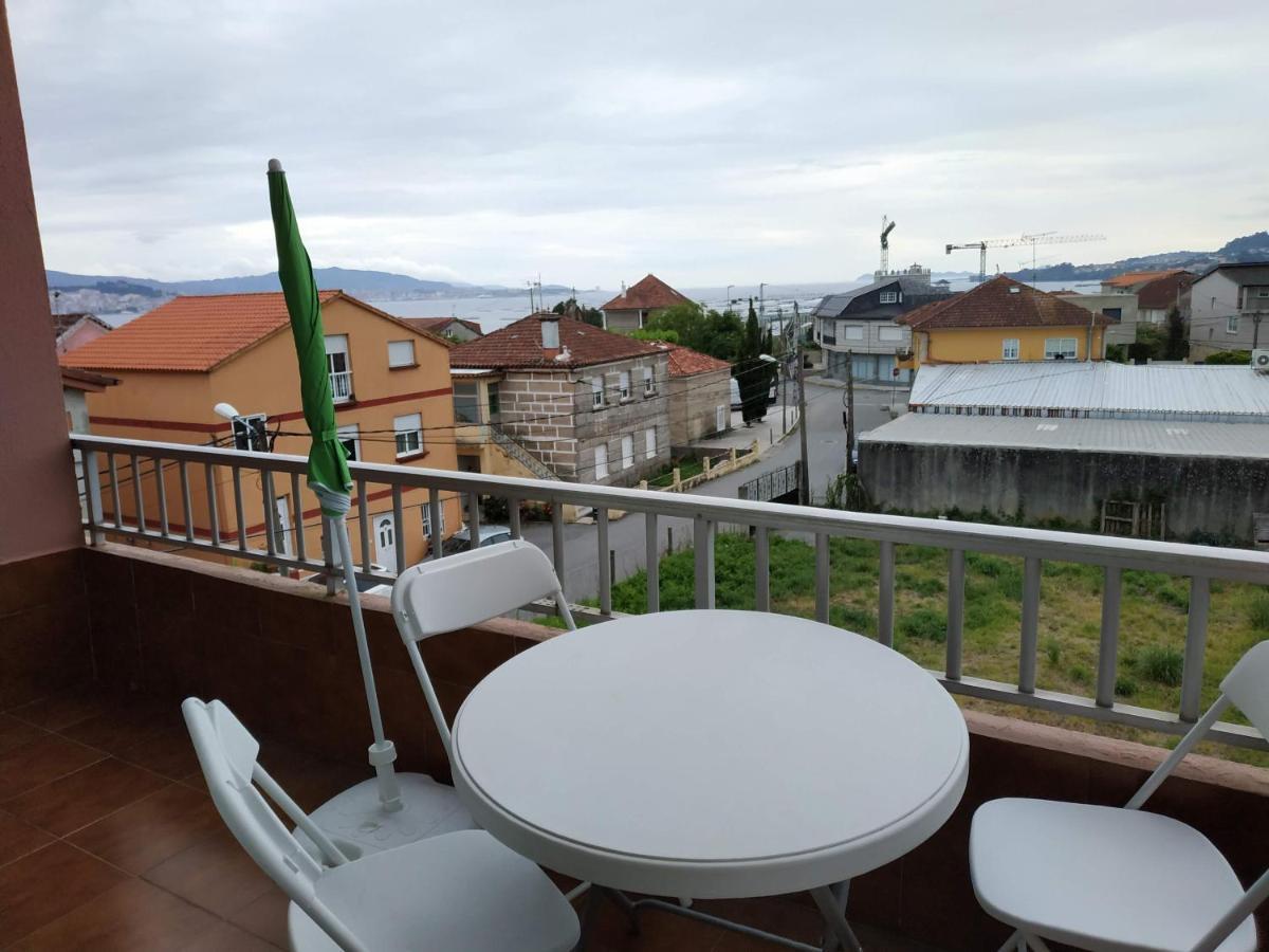 Amplio y luminoso piso con vistas a Islas Cíes Moaña Exterior foto